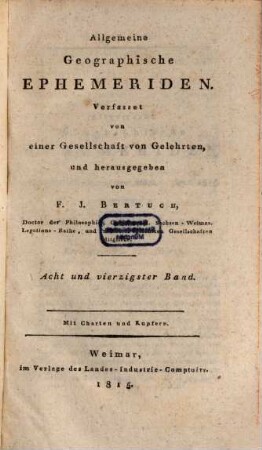 Allgemeine geographische Ephemeriden, 48. 1815