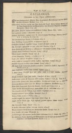 Catalogus Librorum in hoc Opere adhibitorum