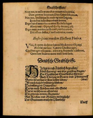 Deudsche Grabschrifft.