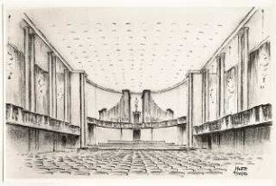 Rosengarten, Mannheim Restaurant im Musensaal: Skizze Orgel