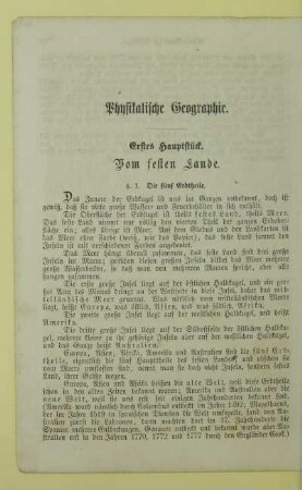 Physikalische Geographie.