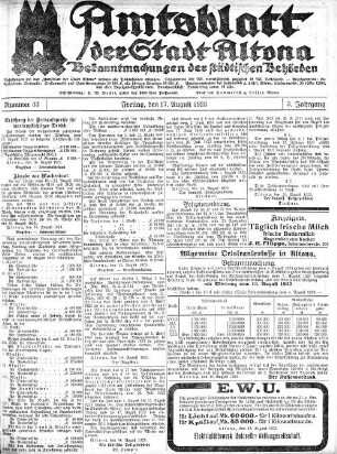 Nummer 33 : Freitag, den 17. August 1923