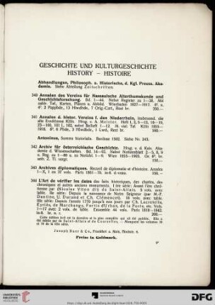 Geschichte und Kulturgeschichte / History / Histoire (Nr. 340-395)