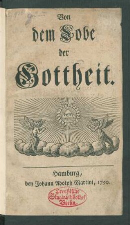 Von dem Lobe der Gottheit