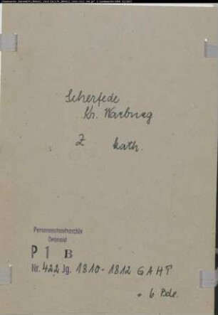 Zivilstandsregister der katholischen Gemeinde Scherfede, Kreis Warburg (GAHT 1810-1812) (Gemeinde: Katholische Gemeinde Scherfede)