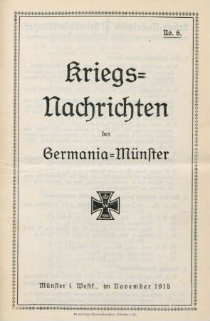 6.1915: Kriegsnachrichten der Germania, Münster
