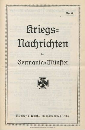 6.1915: Kriegsnachrichten der Germania, Münster