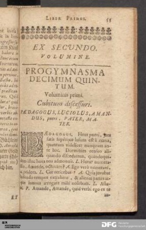 Ex Secundo. Volumine.