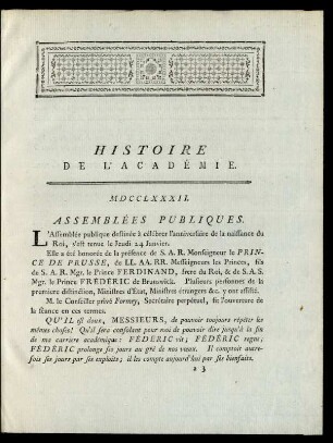 Histoire De L'Académie