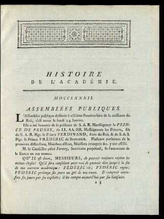 Histoire De L'Académie