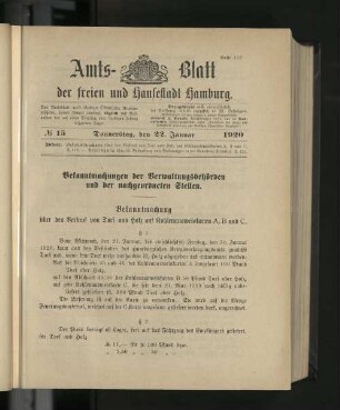 No. 15, 22. Januar 1920