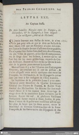 Lettre XXX. Au Capitan Bassa
