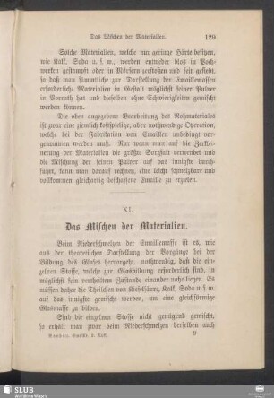 XI. Das Mischen der Materialien