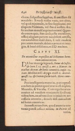 Capvt XI. De attentione requisita ad lectionem horarum canonicarum.