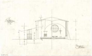 Gsaenger, Gustav; Augsburg - Pfersee (Bayern); Ev. St. Pauls Kirche - Vorprojekt (Querschnitt)