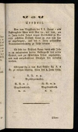 459-469, Urtheil. Uiberreichungsbericht.