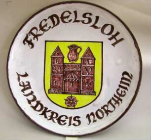 Teller mit Fredelsloher Wappen