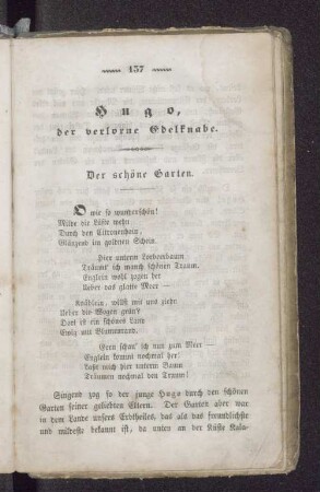 Hugo, der verlorne Edelknabe.