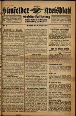 Ausgabe vom Mittwoch, den 03. Januar 1940.