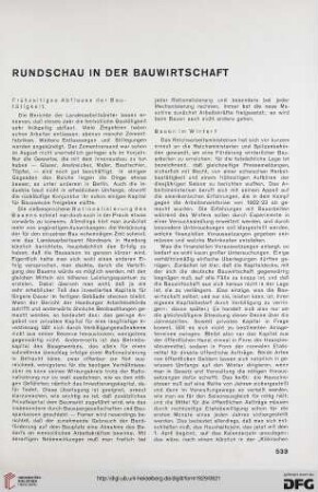 Rundschau in der Bauwirtschaft