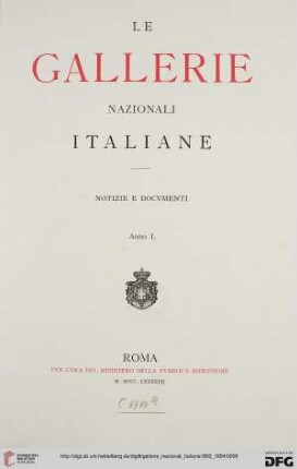 1: Le Gallerie nazionali italiane: notizie e documenti