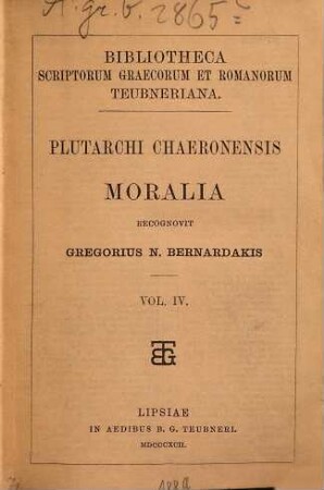 Plutarchi Chaeronensis Moralia, 4