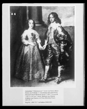 Bildnis des Wilhelm 2. von Oranien und seiner Braut Prinzessin Maria Henrietta Stuart