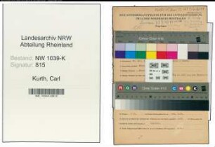 Entnazifizierung Carl Kurth , geb. 30.10.1903 (Ingenieur)