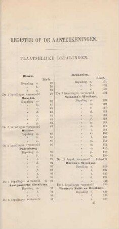Register op de aanteekeningen