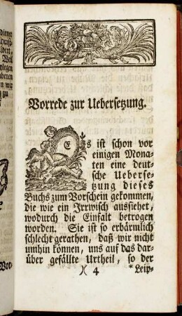 Vorrede zur Uebersetzung
