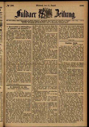 Ausgabe vom Mittwoch, den 11. August 1886.