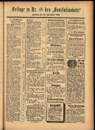 Zweite Ausgabe vom Sonntag, den 29. November 1896.