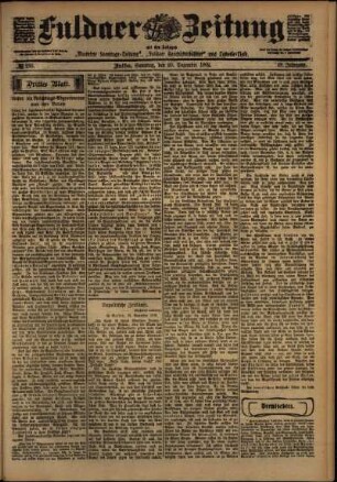 Dritte Ausgabe vom Samstag, den 20. Dezember 1902.