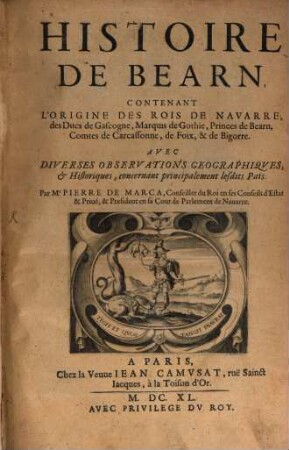 Histoire de Béarn : contenant l'origine des Rois de Navarre ...
