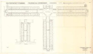 ohne Verfasserangabe; Straubing (Bayern); Zuchthaus - Zellenbau des Gefängnisses (Grundriss 1. OG)