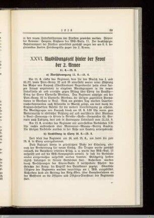 XXVI. Ausbildungszeit hinter der Front der 2. Armee