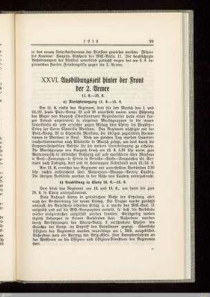 XXVI. Ausbildungszeit hinter der Front der 2. Armee