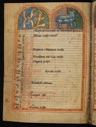 Monatsbild März (Tierkreiszeichen 'Widder')
