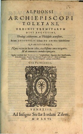 In tres Aristotelis Libros de anima quaestiones