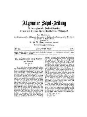 Ueber die Individualität und ihr Verhältnis zur Pädagogik