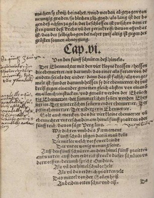 Cap. vi. Von den fünff schnuren deß himels.