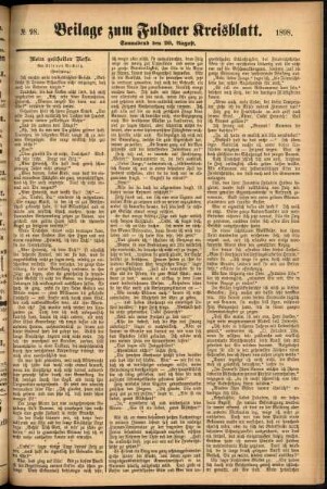 Zweite Ausgabe vom Samstag, den 20. August 1898.