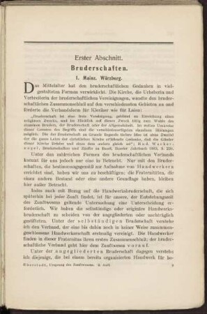Erster Abschnitt. Bruderschaften.