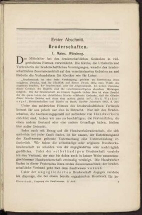 Erster Abschnitt. Bruderschaften.