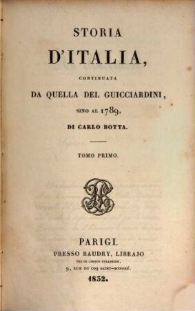 Storia d'Italia, continuata da quella del Guicciardini, sino al 1789, 1