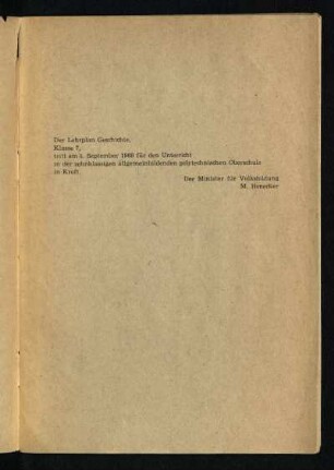 Der Lehrplan Geschichte ...