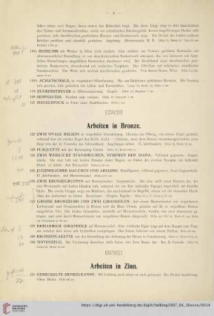 Arbeiten in Zinn (Nr. 131-165)