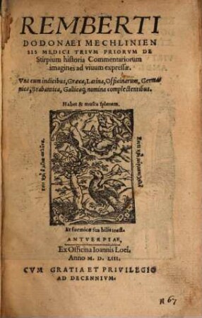 Trium priorum de Stirpium historia commentariorum imagines