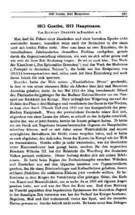 1813 Goethe, 1913 Hauptmann