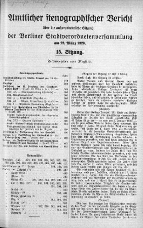 Sitzung 15, 22. März 1929